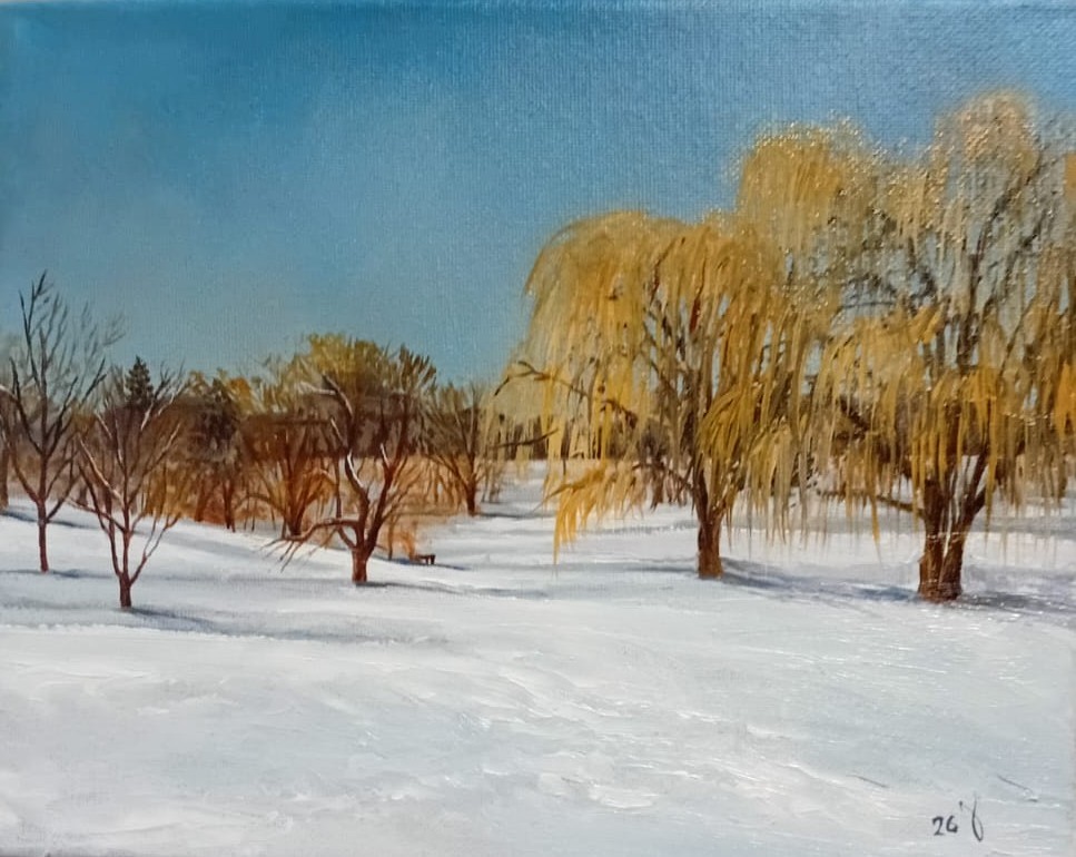 "Wishful winter" - 8 x 10 ", oil on canvas, 2026. (Winter 2025-6).